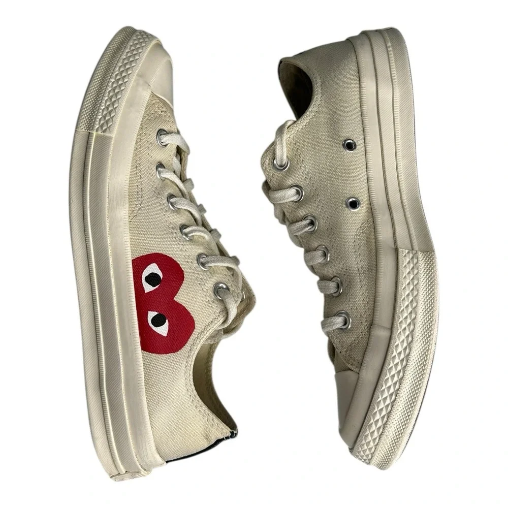 Converse x Play Comme des Garcons Hidden Heart Low Top Beige Sneakers Women's  7